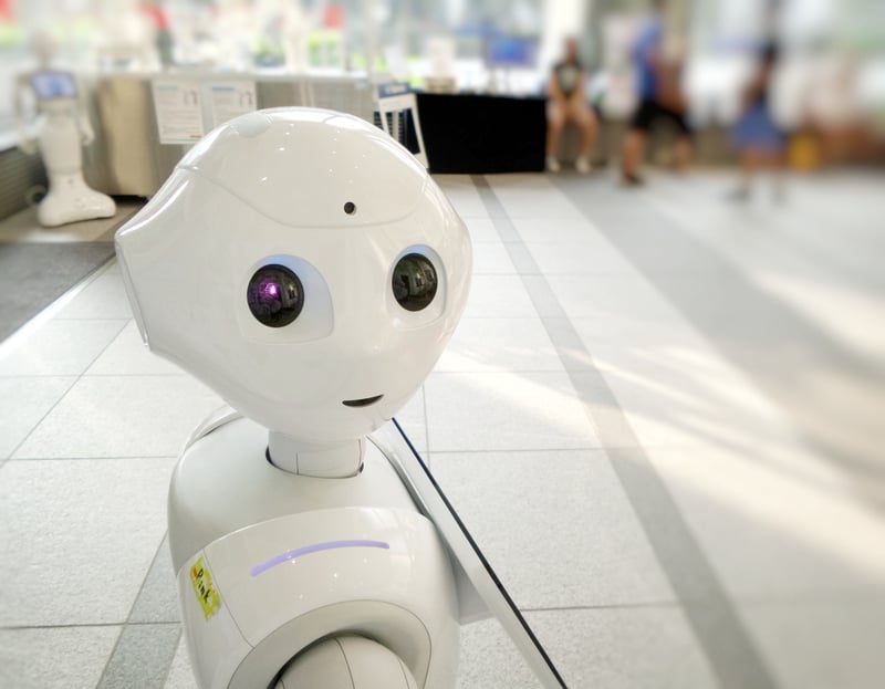 導入現場の Pepper のクローズアップ
